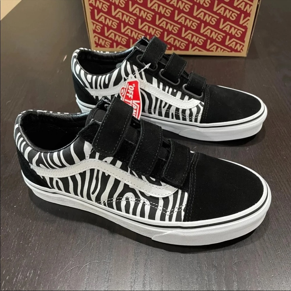 Vans Old Skool V Suede Canvas Zebra